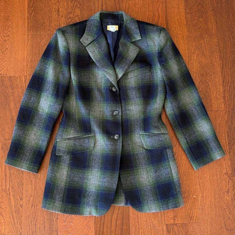 Vintage Wool Plaid Blazer by Limited size 2